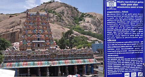 திருப்பரங்குன்றம் மலையில் மத்திய தொல்லியல் அதிகாரிகள் ஆய்வு - எச்சரிக்கை பலகை அமைப்பு