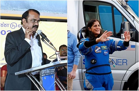 கோவை மசக்காளிபாளையம் மாநகராட்சி நடுநிலைப்பள்ளியில் நடைபெற்ற ஆண்டு விழாவில் கலந்து கொண்டு பேசிய இஸ்ரோ முன்னாள் இயக்குநர் மயில்சாமி அண்ணாதுரை. படம்: ஜெ.மனோகரன்.