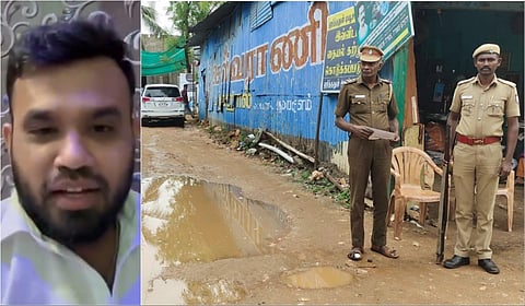 வீடியோ வெளியானதைத் தொடர்ந்து பாதுகாப்பு பணியில் ஈடுபட்டுள்ள போலீஸார்