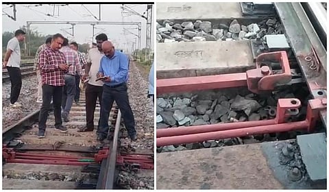 திருவாலங்காடு அருகே ரயிலை கவிழ்க்க சதியா? - ரயில்வே போலீஸார் விசாரணை