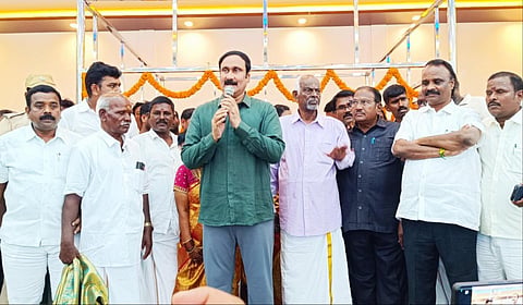ராணிப்பேட்டை அருகே நடந்த திருமண மண்டபம் திறப்பு விழாவில் பாமக தலைவர் அன்புமணி ராமதாஸ் பங்கேற்று பேசினார்