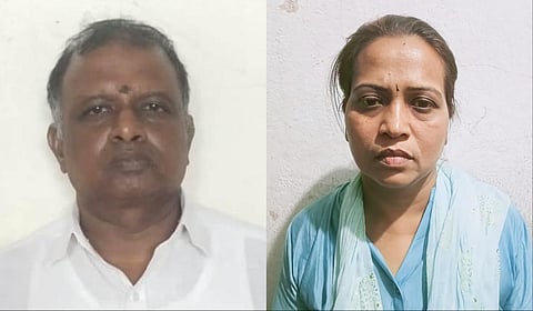 கைது செய்யப்பட்ட கிருஷ்ணமூர்த்தி மற்றும் கவிதா