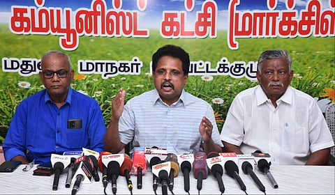 மதுரையில் எம்.பி சு.வெங்கடேசன் செய்தியாளர்களைச் சந்தித்தார்