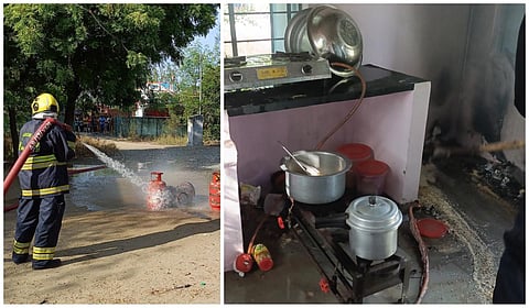 எட்டயபுரம் அருகே அரசுப் பள்ளி சமையல் கூடத்தில் தீ விபத்து