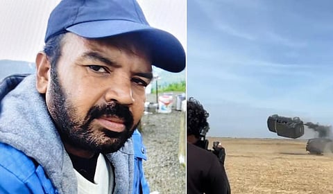 இடது: சண்டை பயிற்சியாளர் மோகன்ராஜ் | வலது: படப்பிடிப்பில் நடந்த கார் விபத்து