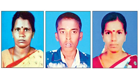 பட்டாசு ஆலையில் ஏற்பட்ட வெடி விபத்தில் உயிரிழந்த லட்சுமி, கார்த்திகேயன், சங்கீதா