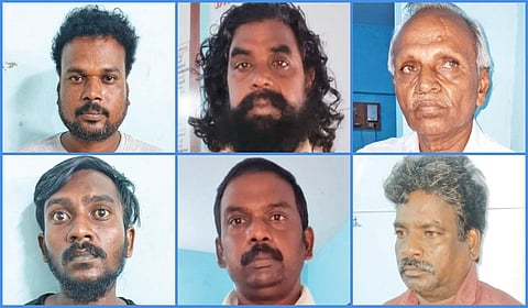 புதுப்பிள்ளையார்குப்பம் அரசு மருத்துவர் வீட்டில் கொள்ளைச் சம்பவத்தில் ஈடுபட்டதாக கைது செய்யப்பட்டவர்கள்.