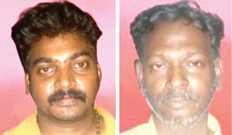 கைது செய்யப்பட்ட அருண்குமார், பார்த்திபன்.