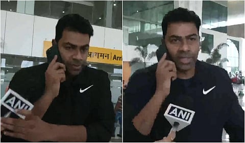 டேராடூன் விமான நிலையத்தில் ஏஎன்ஐ செய்தி நிறுவனத்துக்குப் பேட்டியளித்த ஆதவ் அர்ஜுனா