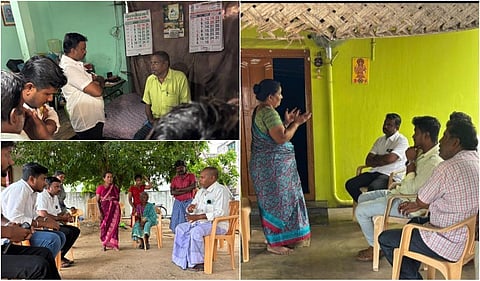 கரூர் துயரம்: ஒரு வாரத்துக்குப் பின் தவெக சார்பில் நேரில் ஆறுதல்