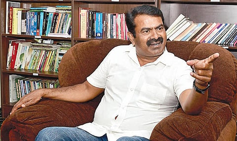நாம் தமிழர் கட்சி தலைமை ஒருங்கிணைப்பாளர் சீமான்.