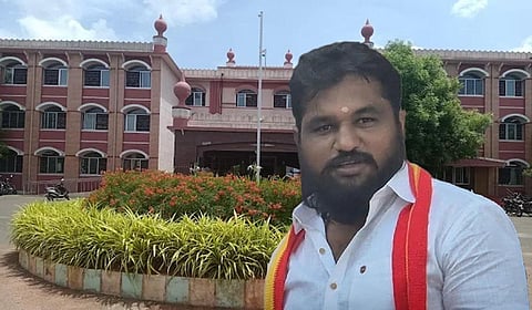 உள்படம்: தவெக நிர்வாகி பவுன்ராஜ்