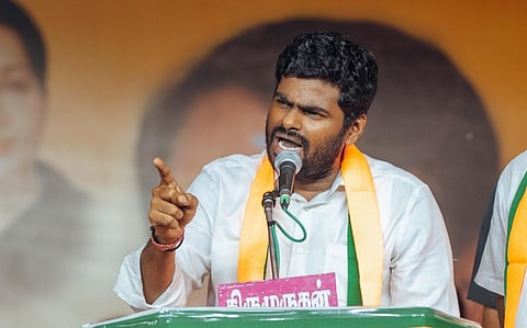 வன்முறை அரசியலில் இருந்து தப்பிக்க ஆர்எஸ்எஸ், பாஜக மீது பழி போடுகிறார் திருமாவளவன்: அண்ணாமலை குற்றச்சாட்டு