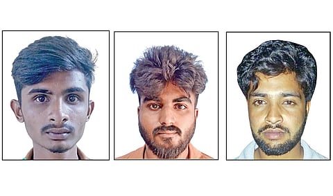 கைது செய்யப்பட்ட தேஜாஸ், பிரணவ், முகமது சமீர்