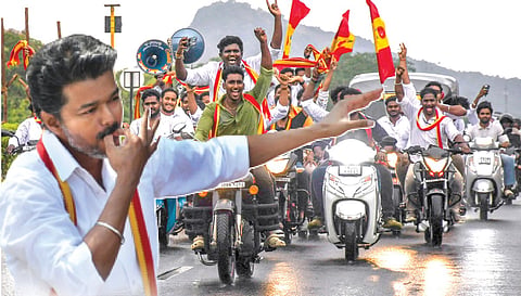 தமிழக முதல்வர் ஆகிறார் விஜய்! - விசில் புரட்சி மூலம் திமுக ஆட்சியை வீழ்த்தியது தவெக