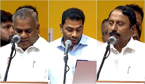 ஆனந்த், ஆதவ் அர்ஜுனா உள்ளிட்ட 9 அமைச்சர்கள் பதவியேற்பு