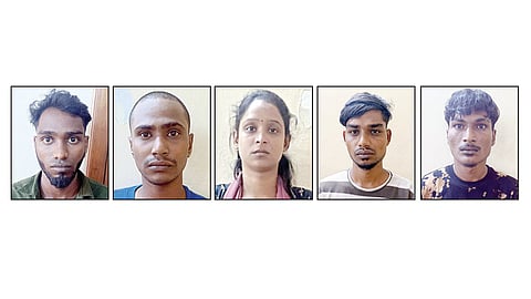 சென்னையில் கஞ்சா விற்பனையில் ஈடுபட்ட கணவன், மனைவி உட்பட 5 பேர் கைது செய்யப்பட்டனர்.