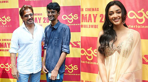 நடிகர் அர்ஜுனுடன் இயக்குநர் சுபாஷ் கே.ராஜ் | நடிகை ப்ரீத்தி முகுந்தன்