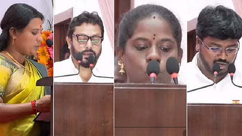 தமிழக அமைச்சர்களாக காங். எம்.எல்.ஏ.க்கள் இருவர் உள்பட 23 பேர் பதவியேற்பு