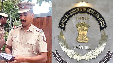 கரூர் சுற்றுலா மாளிகைக்கு சிபிஐ விசாரணைக்கு வந்த நகர காவல் உதவி ஆய்வாளர் ரமேஷ். படம்: க.ராதாகிருஷ்ணன்
