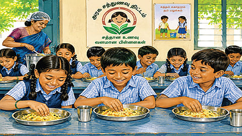 மக்கள் சக்தியுடன் பெருந்தலைவர் காமராஜர் நிறைவேற்றிய உணவுத் திட்டம்
