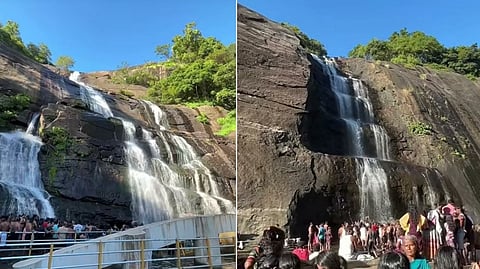 குற்றாலம் அருவிகளில் குறைந்தது நீர் வரத்து - சுற்றுலா பயணிகள் ஏமாற்றம்
