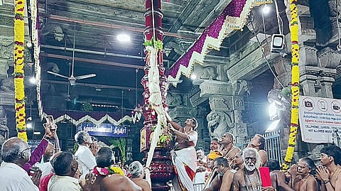 பிள்ளையார்பட்டி கோயிலில் கொடியேற்றத்துடன் விநாயகர் சதுர்த்தி விழா தொடக்கம்