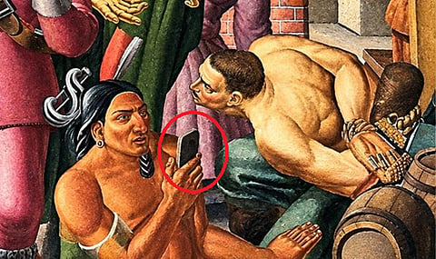1937-ல் வரையப்பட்ட ஓவியத்தில் இருப்பது ஸ்மார்ட்போனா? - ‘டைம் டிராவல்’ சர்ச்சையும் பின்னணியும்