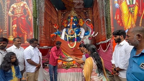 மேட்டுப்பாளையத்தில் வைக்கப்பட்டுள்ள விநாயகர் சிலை.