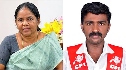 மதுராந்தகம் சிபிஎம் வேட்பாளர் பி.சுகந்தி (இடது), தாராபுரம் இ.கம்யூனிஸ்ட் வேட்பாளர் ப.லட்சுமணன்