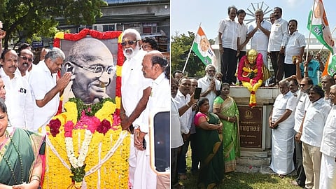 மகாத்மா காந்தி, காமராஜருக்கு ஜி.கே.வாசன் மரியாதை