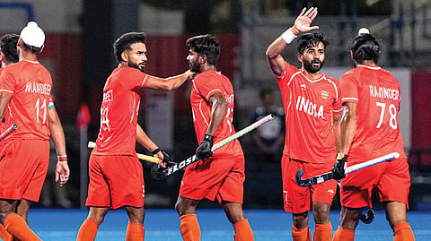 இறுதிப் போட்டிக்கு முன்னேறியது இந்திய ஹாக்கி அணி: அரை இறுதியில் கடைசி 45 விநாடிகளில் அபிஷேக் அசத்தல்