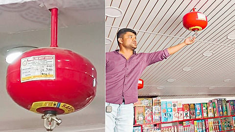 ஓசூர் பட்டாசுக் கடைகளில் தானியங்கி தீயணைப்பு கருவிகள் - செயல்படுவது எப்படி?