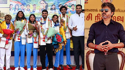 பதக்கம் வென்ற வீரர்களுக்கு முதல்வர் விஜய் இன்று விருந்து