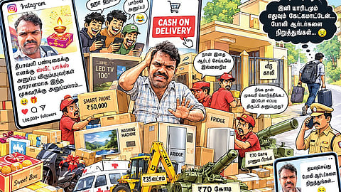 ஸ்வீட் பாக்ஸுக்கு ஆசைப்பட்டு முகவரியை பகிர்ந்த இன்ஸ்டா பிரபலம்: ‘டிவி’, ‘ஆம்புலன்ஸ்’ முதல் ‘ஜேசிபி’ வரை குவிந்த ஆர்டர்கள்