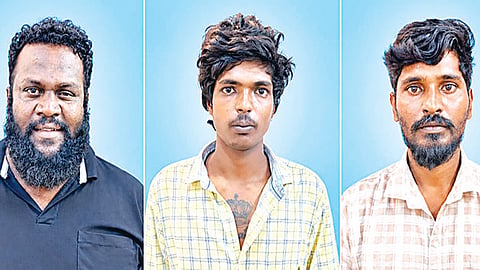 ஆடு திருட்டு வழக்கில் கைது செய்யப்பட்டவர்கள்.
