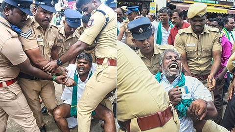 திருச்சி அருகே உண்ணாவிரத போராட்டத்தில் ஈடுபட முயன்ற விவசாயிகள் கைது