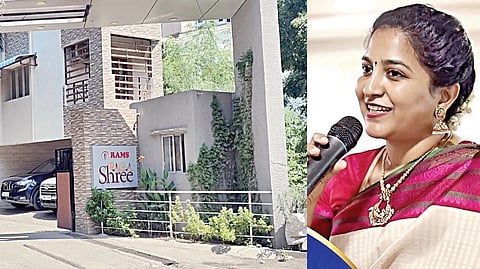 போலீஸார் சோதனை நடத்திய சண்முகபிரியாவுக்கு சொந்தமானதாக கூறப்படும் பெருங்குடியில் உள்ள குடியிருப்பு. | சண்முகபிரியா