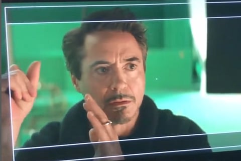 Rober Downey Jr as Tony Stark/Iron Man in a BTS shared by the actor in 2021