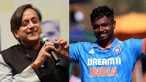 In frame: Shashi Tharoor (L); Sanju Samson (R)