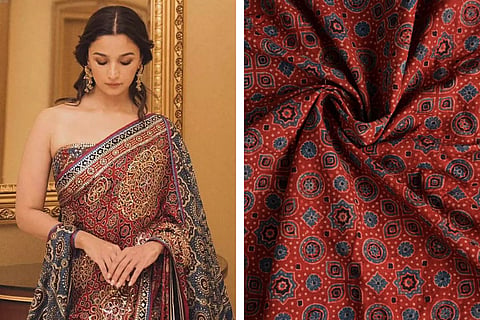 In Frame: Alia Bhatt in an Abu Jani-Sandeep Khosla Ajrakh ensemble, A fabric of ajrakh