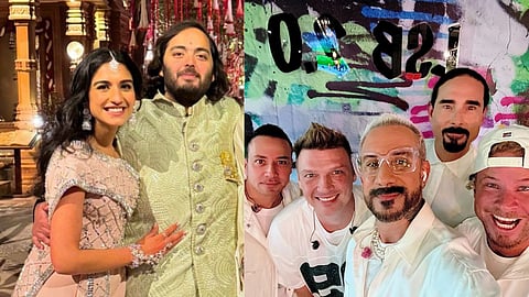 In frame: Anant Ambani and Radhika Merchant (L); Backstreet Boys (R)