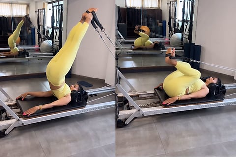 Tanishaa Mukherji gives fitness goals with pilates