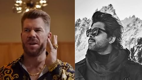 In frame: David Warner (L); Allu Arjun (R)