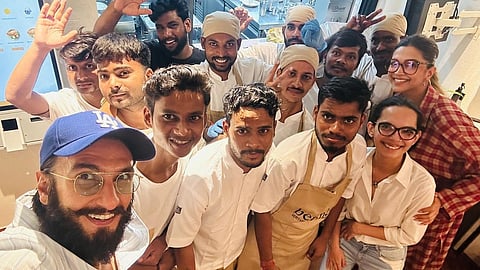 In frame: Deepika Padukone and Ranveer Singh with Benne Bombay staff