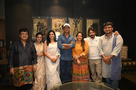 The cast and crew during the celebrations
