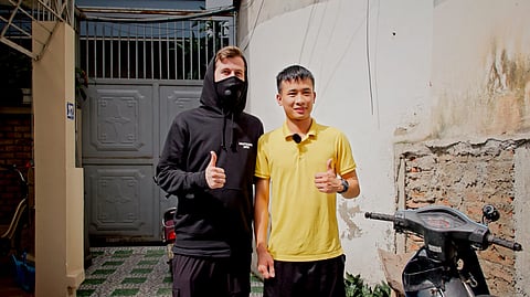 In frame: Alan Walker and owner of the bike