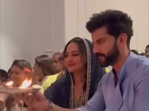 Sonakshi Sinha and Zaheer Iqbal give us a glimpse of their first Ganesh Chaturthi after wedding