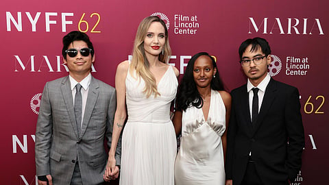 Angelina Jolie with her children