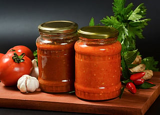 Four types of hot sauces from around the world